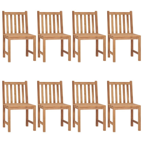vidaXL Tuinstoelen 8 st met kussens massief teakhout afbeelding2 - 1