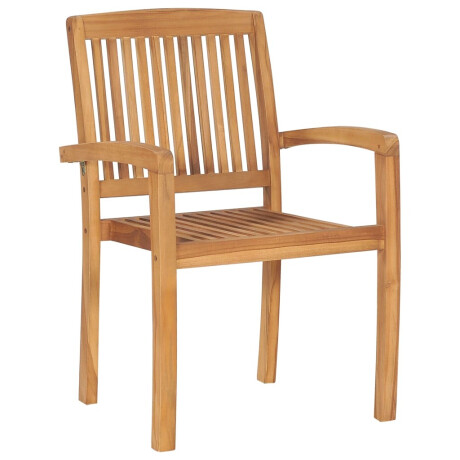 vidaXL Tuinstoelen stapelbaar 4 st massief teakhout afbeelding2 - 1