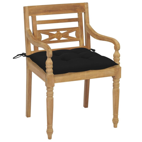 vidaXL Stoelen Batavia 4 st met kussens massief teakhout afbeelding2 - 1