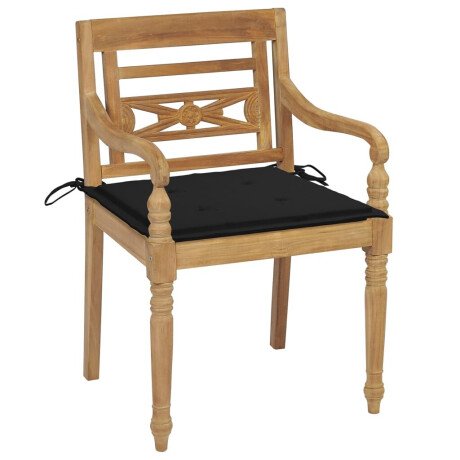 vidaXL Stoelen Batavia 6 st met kussens massief teakhout afbeelding2 - 1