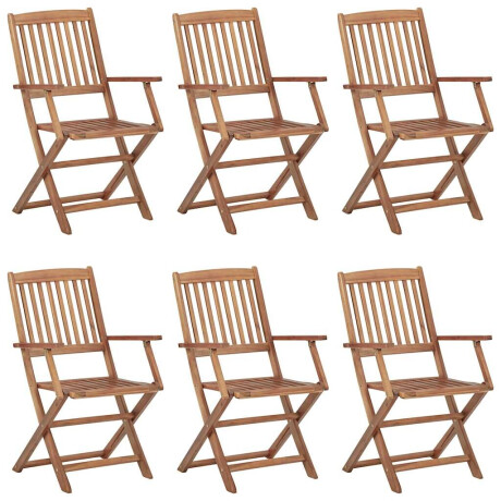 vidaXL Tuinstoelen 6 st inklapbaar met kussens massief acaciahout afbeelding2 - 1