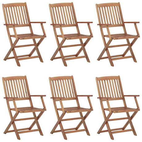 vidaXL Tuinstoelen 6 st inklapbaar met kussens massief acaciahout afbeelding2 - 1