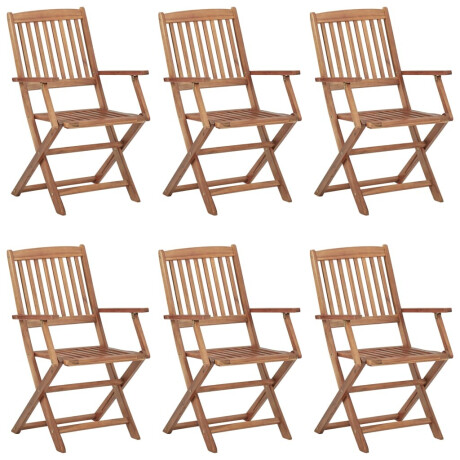 vidaXL Tuinstoelen 6 st inklapbaar met kussens massief acaciahout afbeelding2 - 1