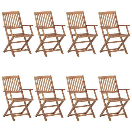 vidaXL Tuinstoelen 8 st inklapbaar met kussens massief acaciahout afbeelding2 - 1