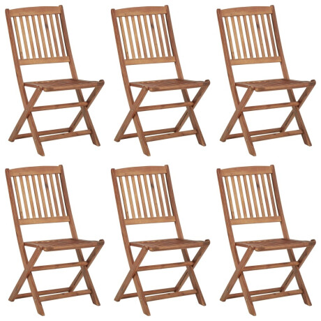 vidaXL Tuinstoelen 6 st inklapbaar met kussens massief acaciahout afbeelding2 - 1