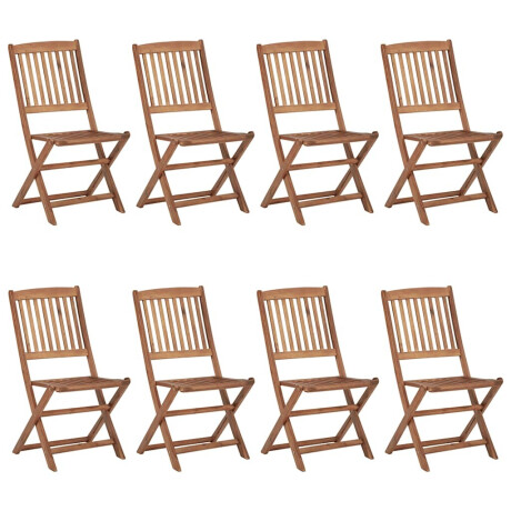 vidaXL Tuinstoelen 8 st inklapbaar met kussens massief acaciahout afbeelding2 - 1