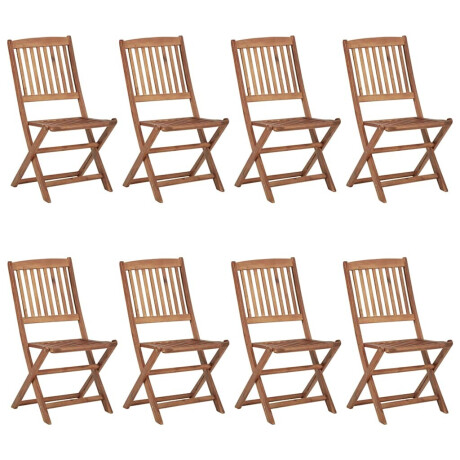 vidaXL Tuinstoelen 8 st inklapbaar met kussens massief acaciahout afbeelding2 - 1
