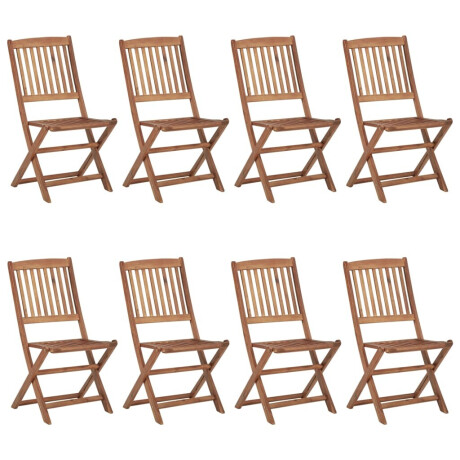 vidaXL Tuinstoelen 8 st inklapbaar met kussens massief acaciahout afbeelding2 - 1
