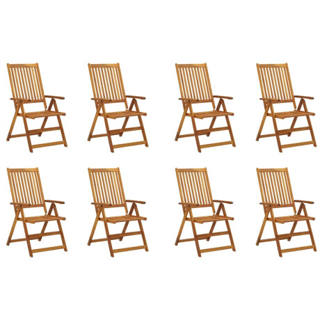 vidaXL Tuinstoelen 8 st inklapbaar met kussens massief acaciahout afbeelding2 - 1