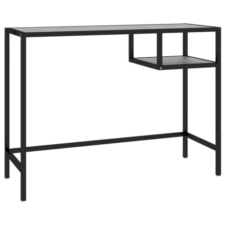vidaXL Computerbureau 100x36x74 cm gehard glas zwartmarmerkleurig afbeelding2 - 1