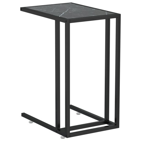 vidaXL Computer bijzettafel 50x35x65 cm gehard glas zwartmarmerkleurig afbeelding2 - 1