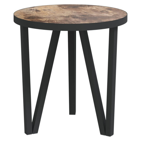 vidaXL Salontafel Ø35 cm MDF zwart en geel afbeelding2 - 1