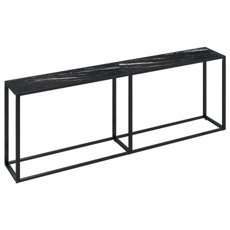 vidaXL Wandtafel 220x35x75,5 cm gehard glas zwartmarmerkleurig afbeelding2 - 1