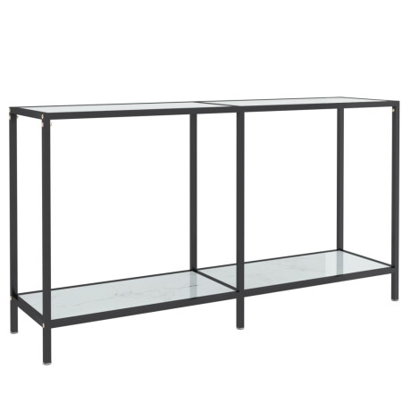 vidaXL Wandtafel 140x35x75,5 cm gehard glas wit afbeelding2 - 1
