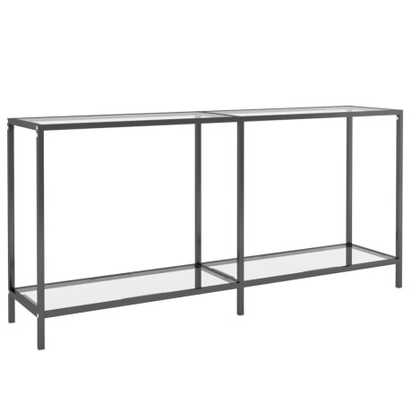 vidaXL Wandtafel 160x35x75,5 cm gehard glas transparant afbeelding2 - 1