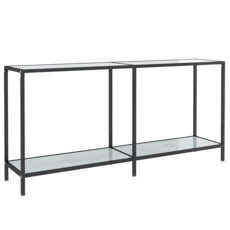 vidaXL Wandtafel 160x35x75,5 cm gehard glas wit afbeelding2 - 1