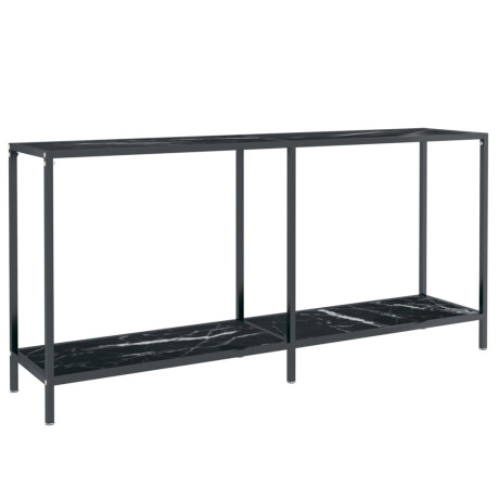vidaXL Wandtafel 160x35x75,5 cm gehard glas zwart afbeelding2 - 1