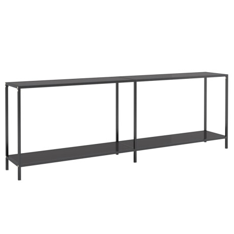 vidaXL Wandtafel 220x35x75,5 cm gehard glas zwart afbeelding2 - 1