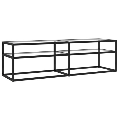 vidaXL Tv-meubel 140x40x40,5 cm gehard glas transparant afbeelding2 - 1