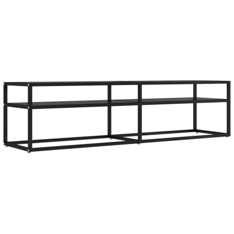 vidaXL Tv-meubel 160x40x40,5 gehard glas zwart afbeelding2 - 1