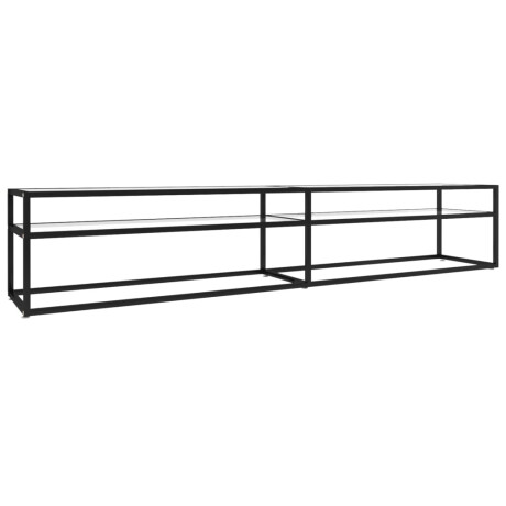 vidaXL Tv-meubel 220x40x40,5 cm gehard glas transparant afbeelding2 - 1