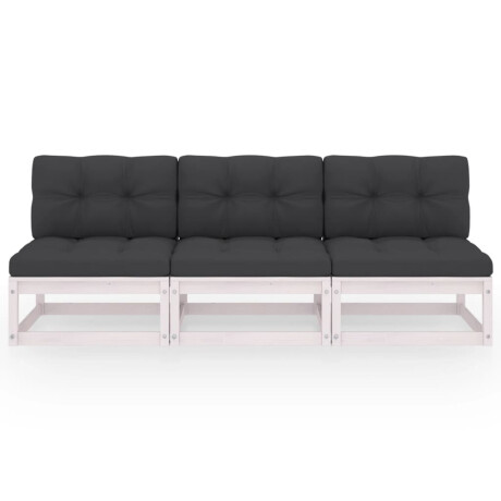 vidaXL Tuinbank 3-zits met kussens massief grenenhout afbeelding2 - 1