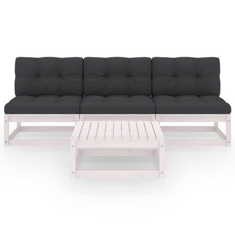 vidaXL 4-delige Loungeset met kussens massief grenenhout afbeelding2 - 1