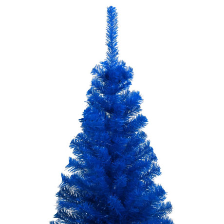 vidaXL Kunstkerstboom met verlichting en kerstballen 150 cm PVC blauw afbeelding2 - 1