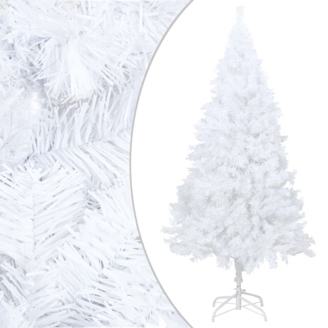 vidaXL Kunstkerstboom met verlichting en kerstballen 180 cm PVC wit afbeelding2 - 1