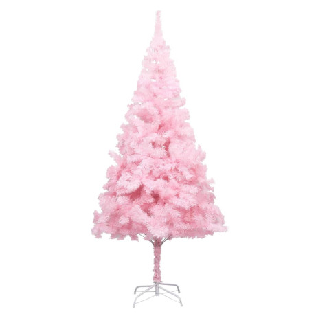 vidaXL Kunstkerstboom met verlichting en kerstballen 240 cm PVC roze afbeelding2 - 1