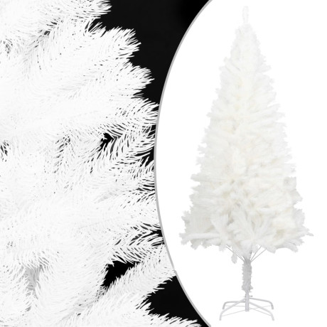 vidaXL Kunstkerstboom met verlichting en kerstballen 150 cm PVC wit afbeelding2 - 1