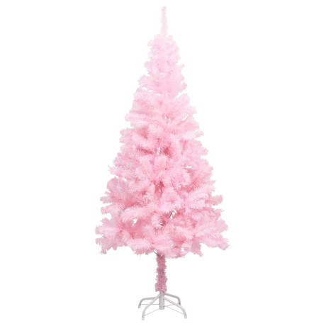 vidaXL Kunstkerstboom met verlichting en kerstballen 150 cm PVC roze afbeelding2 - 1