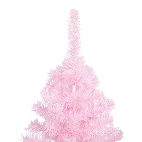 vidaXL Kunstkerstboom met verlichting en kerstballen 180 cm PVC roze afbeelding2 - 1