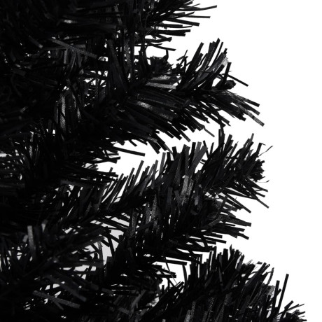 vidaXL Kunstkerstboom met verlichting en kerstballen 240 cm PVC zwart afbeelding2 - 1