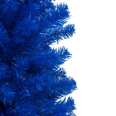 vidaXL Kunstkerstboom met verlichting en kerstballen 210 cm PVC blauw afbeelding2 - 1