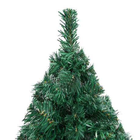 vidaXL Kunstkerstboom met verlichting en kerstballen 180 cm PVC groen afbeelding2 - 1
