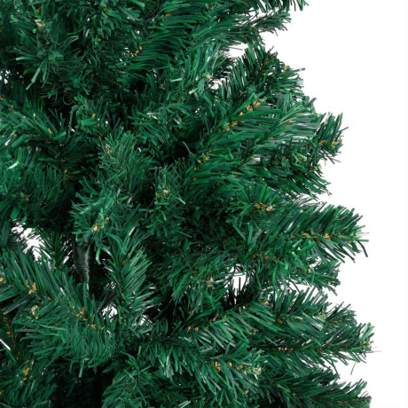 vidaXL Kunstkerstboom met verlichting en kerstballen 210 cm PVC groen afbeelding2 - 1