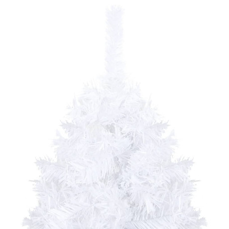 vidaXL Kunstkerstboom met verlichting en kerstballen 120 cm PVC wit afbeelding2 - 1