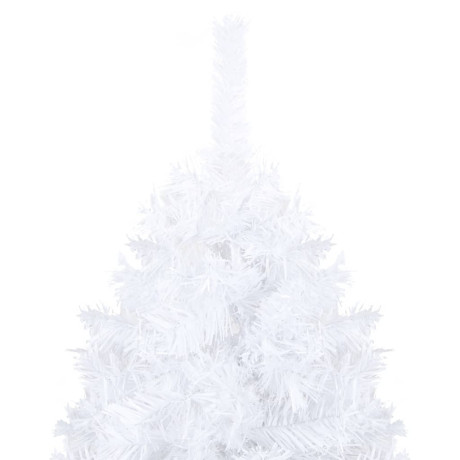 vidaXL Kunstkerstboom met verlichting en kerstballen 150 cm PVC wit afbeelding2 - 1