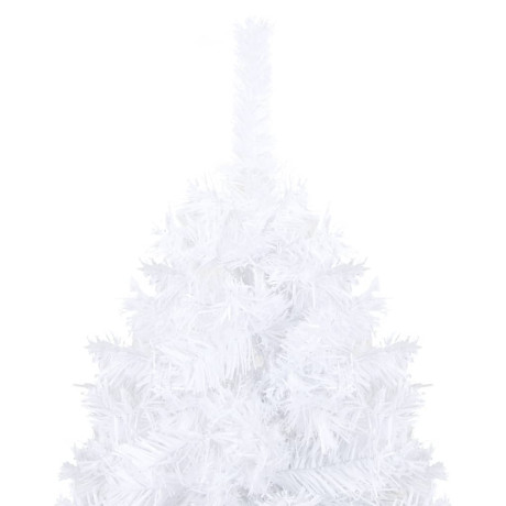 vidaXL Kunstkerstboom met verlichting en kerstballen 180 cm PVC wit afbeelding2 - 1