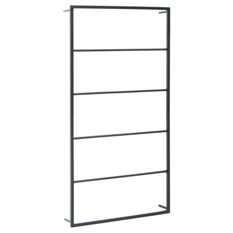 vidaXL Handdoekenrek 60x10x116 cm staal zwart afbeelding2 - 1