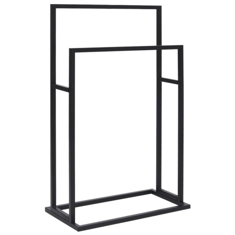 vidaXL Handdoekenrek vrijstaand 48x24x78,5 cm ijzer zwart afbeelding2 - 1
