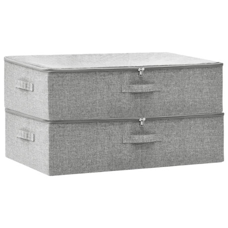 vidaXL Opbergboxen 2 st 70x40x18 cm stof grijs afbeelding2 - 1
