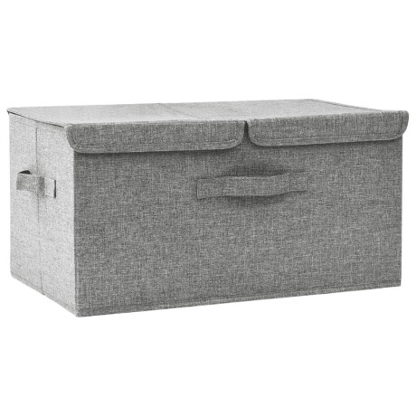 vidaXL Opbergbox 50x30x25 cm stof grijs afbeelding2 - 1
