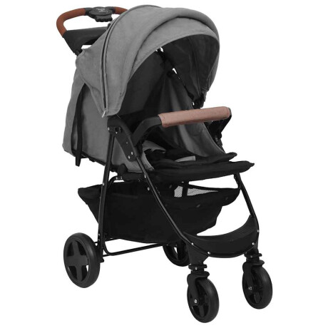 vidaXL Kinderwagen 3-in-1 staal lichtgrijs afbeelding2 - 1