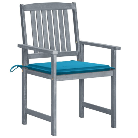 vidaXL Tuinstoelen 8 st met kussens massief acaciahout grijs afbeelding2 - 1