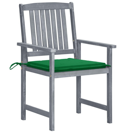 vidaXL Tuinstoelen 8 st met kussens massief acaciahout grijs afbeelding2 - 1