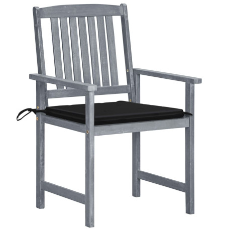 vidaXL Tuinstoelen 8 st met kussens massief acaciahout grijs afbeelding2 - 1
