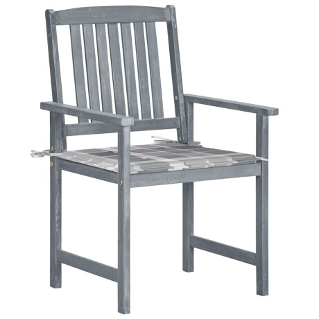 vidaXL Tuinstoelen 8 st met kussens massief acaciahout grijs afbeelding2 - 1