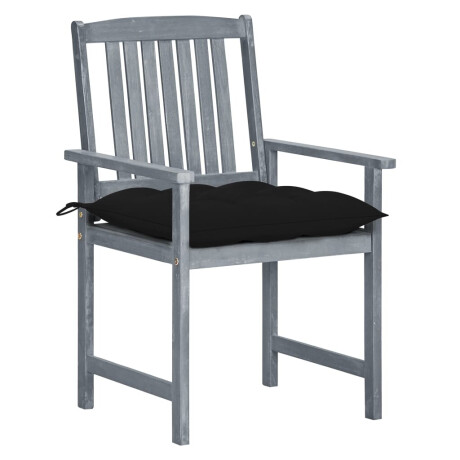 vidaXL Tuinstoelen 8 st met kussens massief acaciahout grijs afbeelding2 - 1
